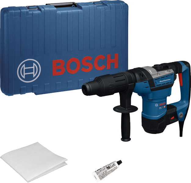 Bosch GBH5-40V borehammer med kuffert og tilbehør.