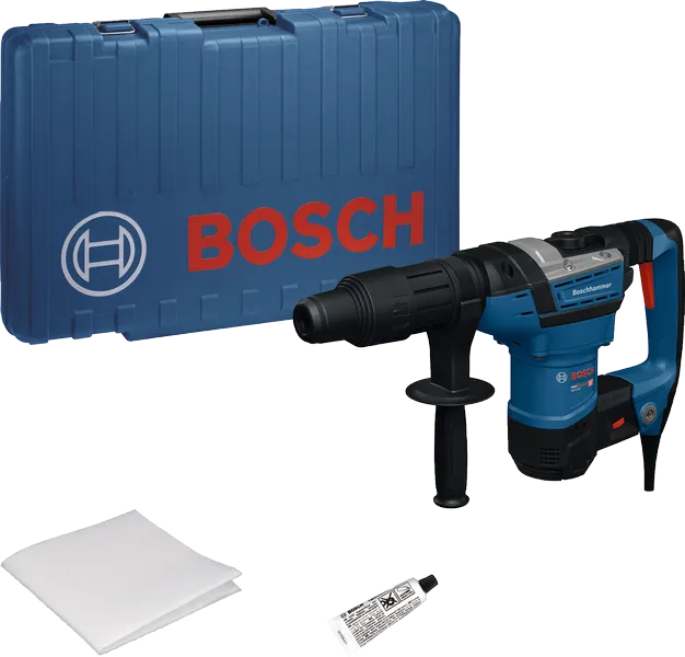 Bosch GBH5-40V borehammer med kuffert og tilbehør.