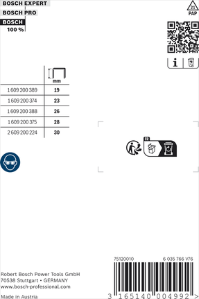 Bosch smalkroneklammer type 55 harpiksbelagt 19 mm.