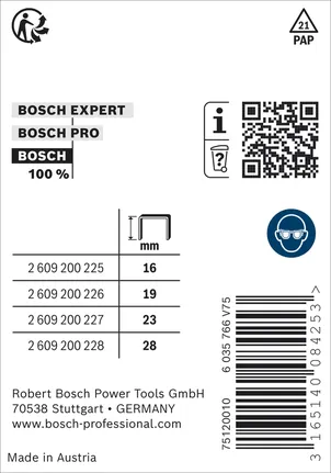 Bosch smalkroneklammer type 55 harpiksbelagt 16 mm.