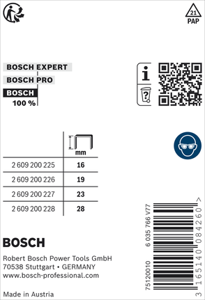 Bosch smalkroneklammer type 55, 19 mm harpiksbelagt.