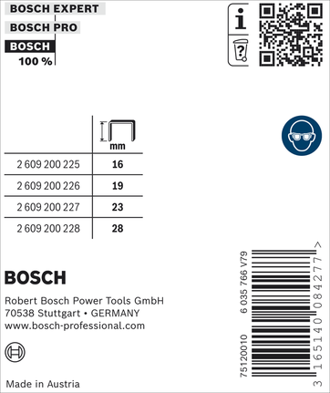Bosch smalkroneklammer type 55 harpiksbelagt 23 mm.