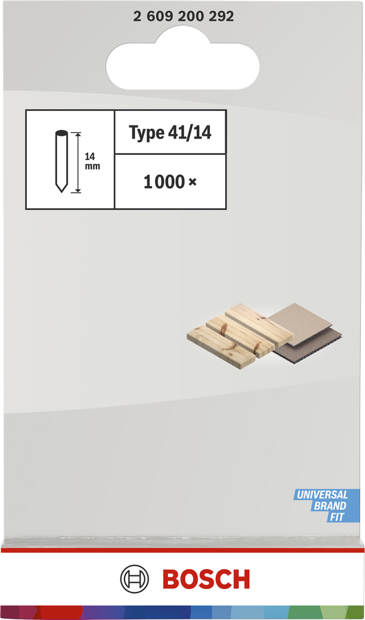 Bosch stift type 41 14 mm 1000 stk. til træsamling.