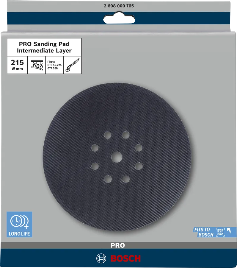 Bosch bagskive 215 mm med 8 huller til slibning.
