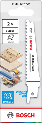Bosch S511DF Multi Material bajonetsavklinge, 2-pak.
