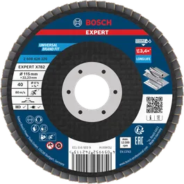 Bosch EXPERT X782 lamelskive 115 mm G40 til metalslibning med lang levetid.