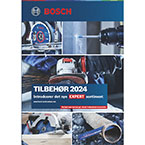 Bosch Professional katalog med værktøj og tilbehør, blå baggrund, professionelt design.