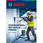 En håndværker iført sikkerhedshjelm og refleksvest bruger en Bosch Professional værktøj ved en væg.