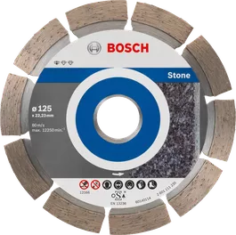 قرص قطع الماس القياسي من Bosch للحجر مقاس 125 مم.