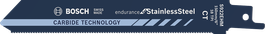 شفرة المنشار الترددي المصنوعة من الكربيد من Bosch Endurance للفولاذ المقاوم للصدأ.