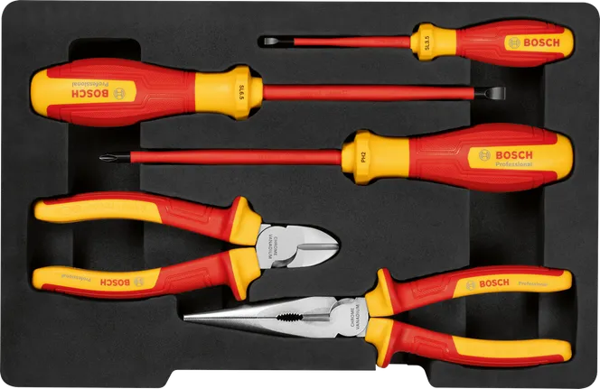 مجموعة أدوات يدوية متنوعة من Bosch VDE، 5 قطع في علبة.