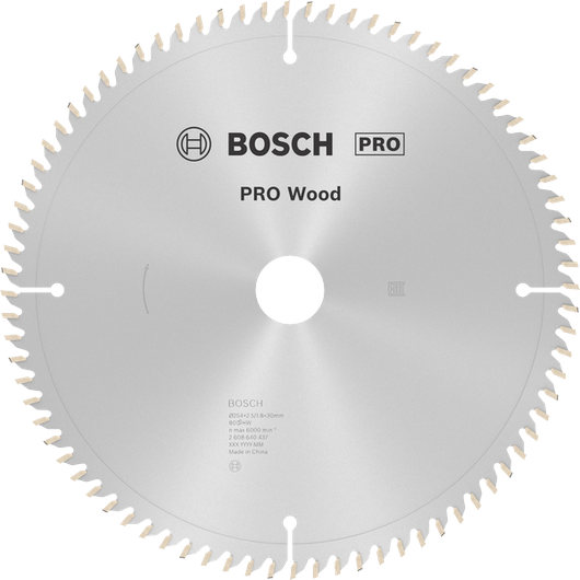 شفرة المنشار الدائري Bosch PRO Wood مقاس 254 مم T80 للقطع الدقيقة.