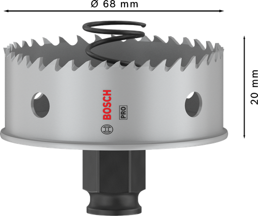 منشار Bosch PRO Sheet Metal PC Plus Hole Saw مقاس 68 مم.
