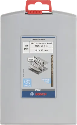 مجموعة رؤوس المثقاب Bosch PRO المصنوعة من الفولاذ المقاوم للصدأ HSS-Co بمقاس 1-10 مم.