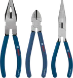 طقم كماشة Bosch بمقابض مانعة للانزلاق ومغطاة بمادة مانعة للانزلاق.