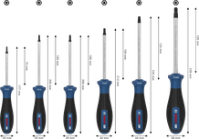 طقم مفكات براغي Bosch برو TH مكون من 6 قطع بمقابض مرمزة بالألوان.