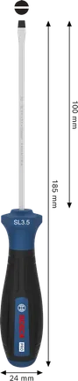 مفك براغي Bosch برو SL 0.6 × 3.5 × 100 مم بمقبض مريح.