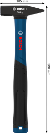 مطرقة مهندس من Bosch وزنها 300 غرام برأس من الفولاذ الكربوني.