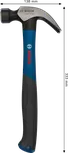 مطرقة Bosch ذات مخلب وزنها 20 أونصة برأس منحني من الفولاذ الكربوني.