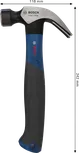 مطرقة Bosch ذات مخلب وزنها 12 أونصة برأس منحني من الفولاذ الكربوني.