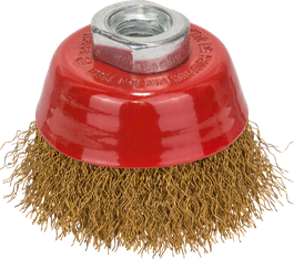 Clean for Metal Wire Cup Brush, Crimped Wire, Brass-Coated