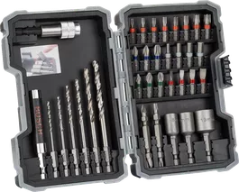 Bosch 35-piece HSS-G drill and screwdriver bit set.