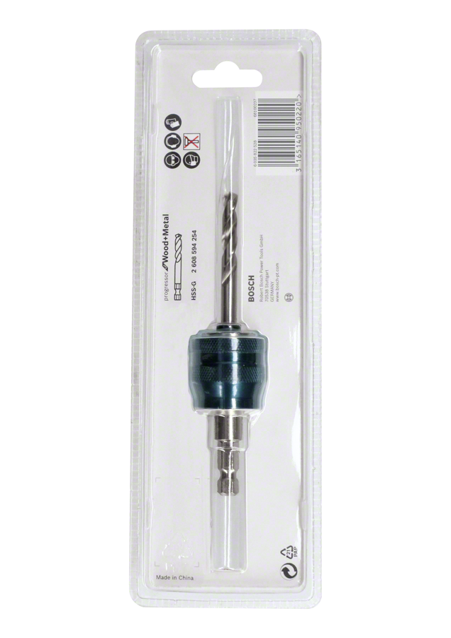 Bosch 3/8″ hex shank hole saw arbor.