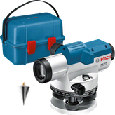 Bosch GOL 32 G optical level with case and plumb bob.