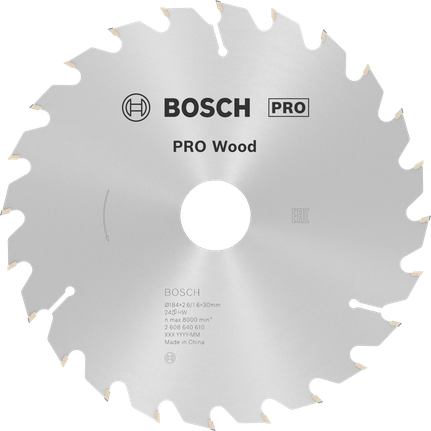 Bosch PRO Wood Circular Saw Blade 184mm for woodcutting.