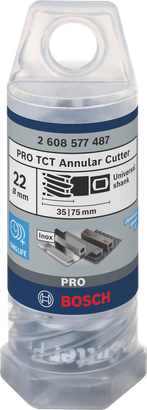 Bosch 22 mm PRO Metal TCT annular cutter.