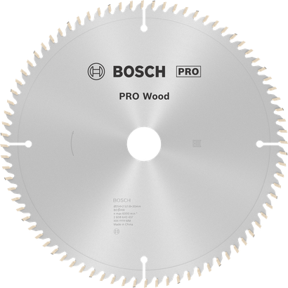 Bosch PRO Wood circular saw blade T80 for precise cuts.