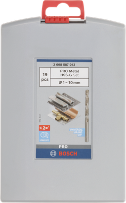 Bosch PRO Metal HSS-G twist drill bit set 1–10 mm.