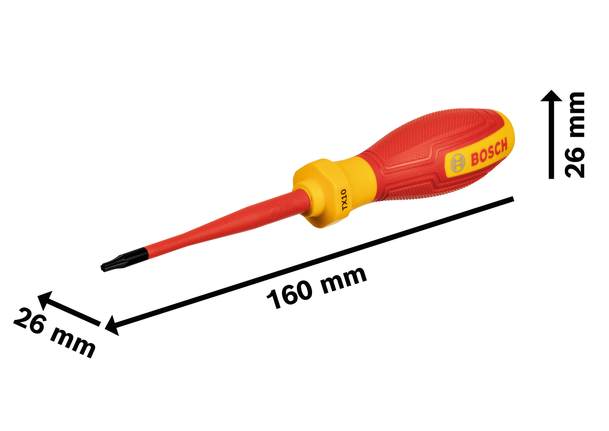 Bosch VDE screwdriver TX10x75 with insulated handle.