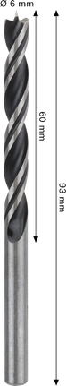 Bosch PRO Wood Brad Point Drill Bit 6 x 60 x 93 mm.