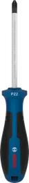 Bosch screwdriver PZ2 x 100 mm with ergonomic handle.