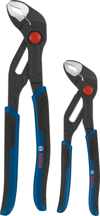 Bosch water pump pliers set with multi-component handles.