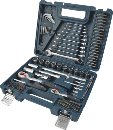 Bosch hand tool mixed set 134 pcs in blue case.
