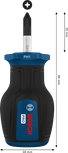 Bosch PRO Stubby Screwdriver PH1 x 25 mm with ergonomic handle.