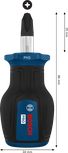 Bosch PRO Stubby Screwdriver PH3 x 25 mm with compact handle.