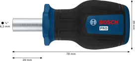 Bosch PRO Stubby Bit Screwdriver with ergonomic handle.