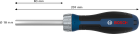 Bosch Bit Ratchet Screwdriver with 80 mm shaft.