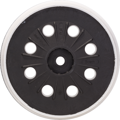 Plateau de support Bosch mi-dur 125 mm avec 8 trous.