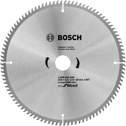 Lame de scie circulaire Bosch Eco pour bois, 100 dents ATB.