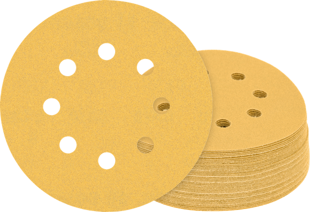 Disques abrasifs Bosch avec conception à 8 trous pour l'extraction de la poussière.