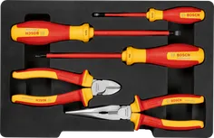Coffret d'outils à main Bosch VDE, 5 pièces en plateau.