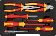 Coffret d'outils à main Bosch VDE 7 pièces pour travaux électriques.