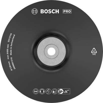 Plateau de support Bosch PRO Soft 230 mm pour meuleuses d'angle.