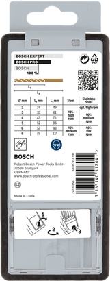 Coffret de 6 forets hélicoïdaux Bosch PRO HSS-Co.