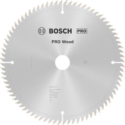 Lame de scie circulaire Bosch PRO Wood T80 pour des coupes précises.