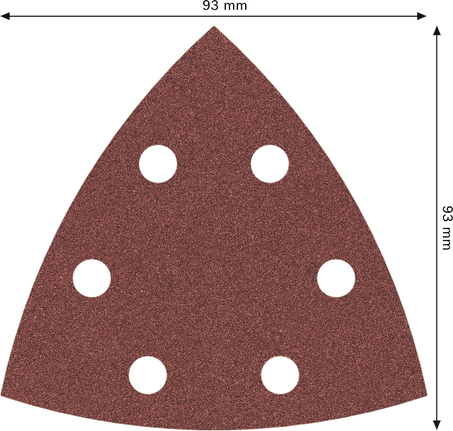 Feuille abrasive Bosch PRO F460 93x93 mm G120 6 trous.